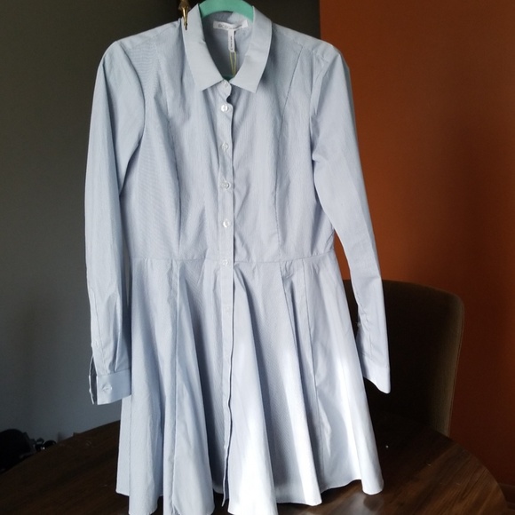 BCBGeneration Striped Fit and Flare Shirt Dress - Picture 2 of 8